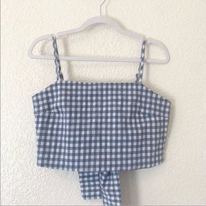 Brandy Melville checkered tie crop top